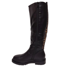 Cizme dama GA-038 din piele ecologica, culoare negru-leopard