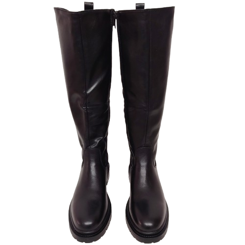 Cizme dama GA-038 din piele ecologica, culoare negru-leopard