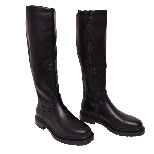 Cizme dama GA-038 din piele ecologica, culoare negru-leopard