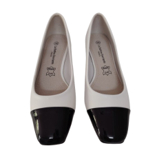 Balerini dama 2677 din piele ecologica, culoare alb