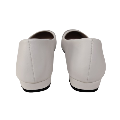 Balerini dama 2677 din piele ecologica, culoare alb