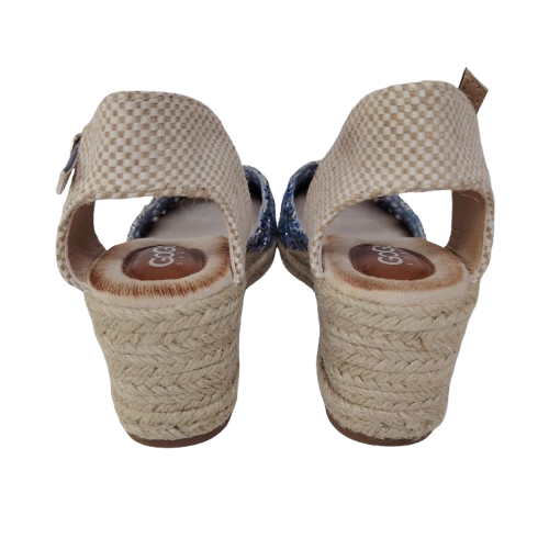 Sandale dama Q355-15 din material textil, culoare bleu