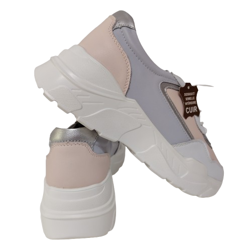 Sneakers dama LA BOTTINE SOURIANTE din piele naturala, culoare roz