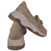 Mocasini dama din piele ecologica, culoare bej - talpa vintage
