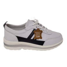 Sneakers dama LA BOTTINE SOURIANTE 5089WHITE-NAVY din piele naturala, culoare alb