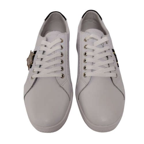 Sneakers dama LA BOTTINE SOURIANTE 5088WHITE-BLACK din piele naturala, culoare alb