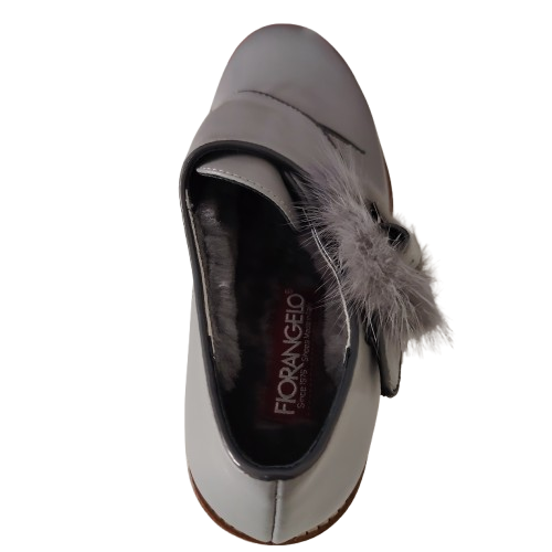 Pantofi dama din piele naturală nappa, culoare gri