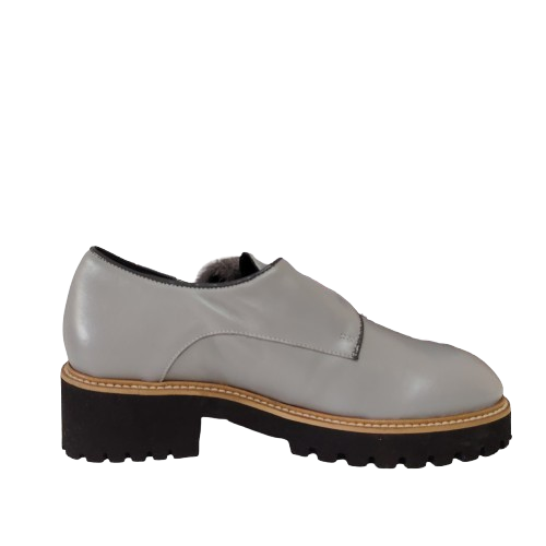 Pantofi dama din piele naturală nappa, culoare gri