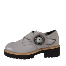 Pantofi dama din piele naturală nappa, culoare gri