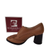 Pantofi dama din piele naturală de vițel, culoare maro