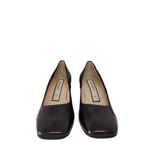 Pantofi dama din piele naturală de vițel, culoare negru
