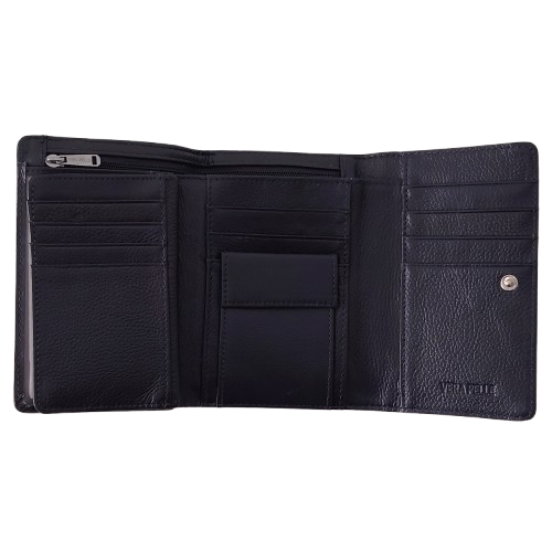 Portofel dama din piele naturala Q1853, culoarea albastru