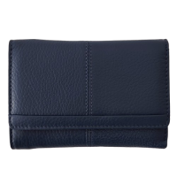 Portofel dama din piele naturala Q1853, culoarea albastru - denim