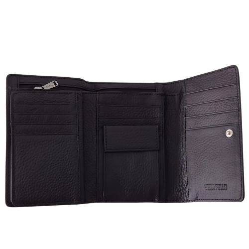 Portofel dama din piele naturala Q1853, culoarea negru