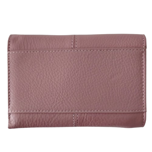Portofel dama din piele naturala Q1853, culoarea roz