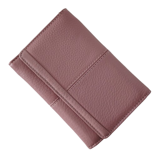 Portofel dama din piele naturala Q1853, culoarea roz