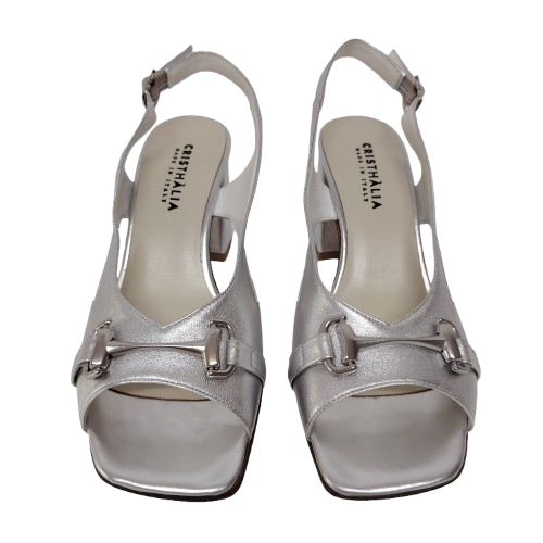 Sandale dama ACCT70 din piele naturala, culoare argintiu