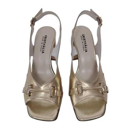 Sandale dama ACCT70 din piele naturala, culoare auriu