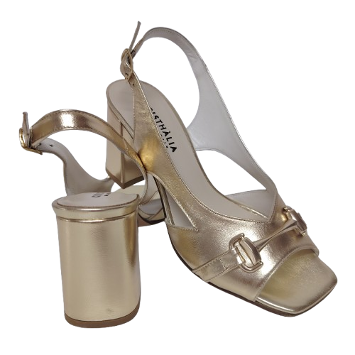 Sandale dama ACCT70 din piele naturala, culoare auriu