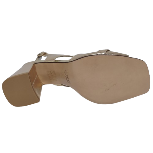 Sandale dama ACCT70 din piele naturala, culoare auriu