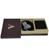 Set de curea si portofel de piele  culoare negru Sergio Valentini