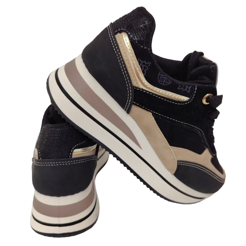 Sneakers dama AD787 din piele ecologica , culoare negru