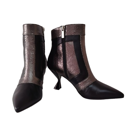 Botine dama FIORANGELO din piele naturala nappa, culoare negru
