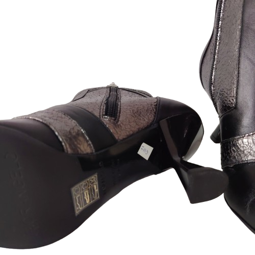 Botine dama FIORANGELO din piele naturala nappa, culoare negru
