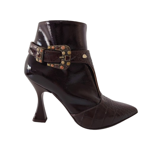 Botine dama FIORANGELO din piele naturala naplak, culoare maro