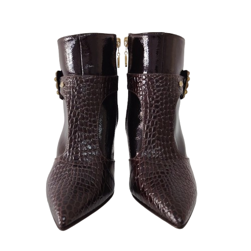 Botine dama FIORANGELO din piele naturala naplak, culoare maro