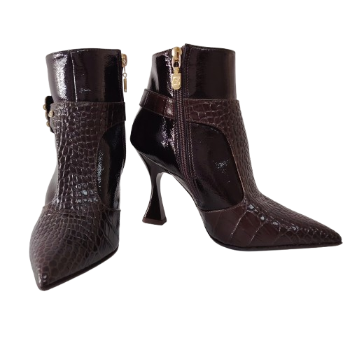Botine dama FIORANGELO din piele naturala naplak, culoare maro