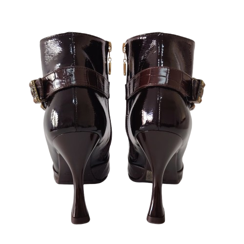 Botine dama FIORANGELO din piele naturala naplak, culoare maro