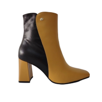 Botine dama FIORANGELO din piele naturala de vițel, culoare muștar