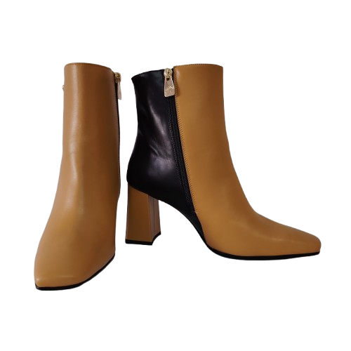 Botine dama FIORANGELO din piele naturala de vițel, culoare muștar