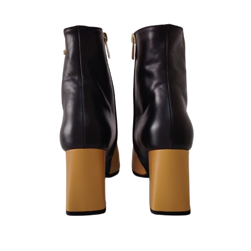 Botine dama FIORANGELO din piele naturala de vițel, culoare muștar