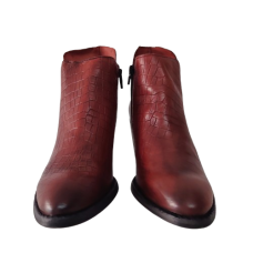 Botine dama din piele naturală de vițel, culoare roșu