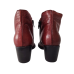 Botine dama din piele naturală de vițel, culoare roșu