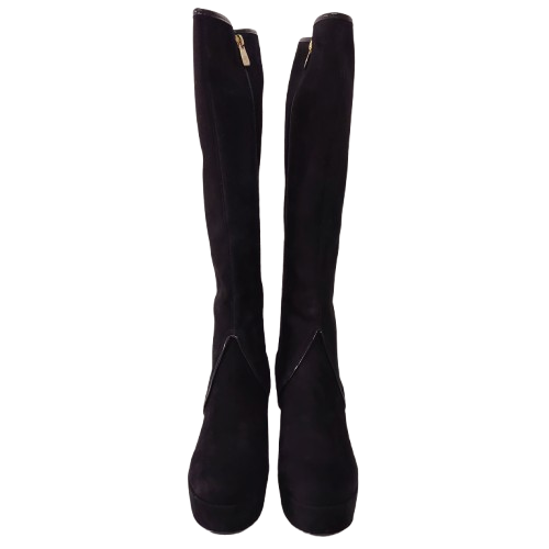 Cizme dama FIORANGELO din piele naturală întoarsă culoare negru