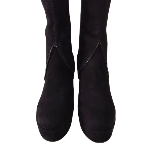 Cizme dama FIORANGELO din piele naturală întoarsă culoare negru