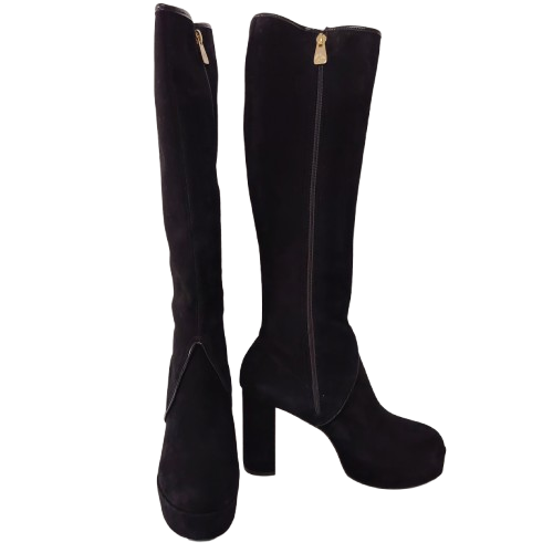 Cizme dama FIORANGELO din piele naturală întoarsă culoare negru