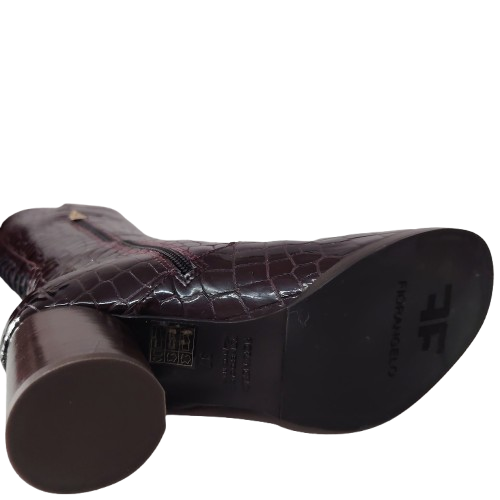 Cizme dama FIORANGELO din piele naturala naplak, culoare bordo