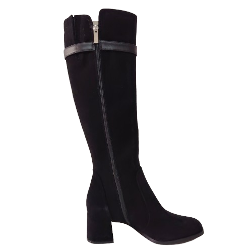 Cizme dama FIORANGELO din piele naturală întoarsă culoare negru