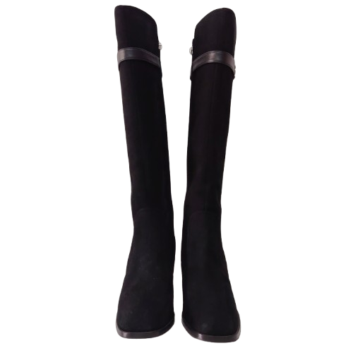 Cizme dama FIORANGELO din piele naturală întoarsă culoare negru
