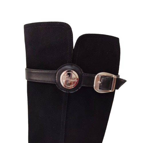 Cizme dama FIORANGELO din piele naturală întoarsă culoare negru
