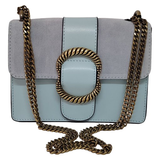 Geantă damă din piele naturală 390128, culoare blue, 20x15x6 cm