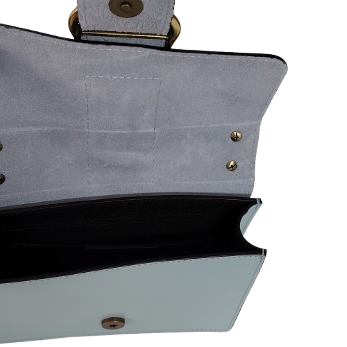 Geantă damă din piele naturală 390128, culoare blue, 20x15x6 cm