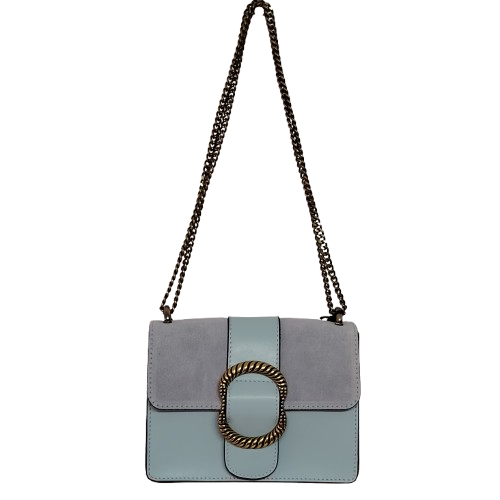 Geantă damă din piele naturală 390128, culoare blue, 20x15x6 cm