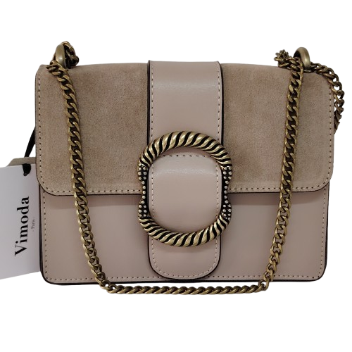 Geantă damă din piele naturală 390128, culoare maro taupe Geantă damă din piele naturală 390128, culoare maro taupe