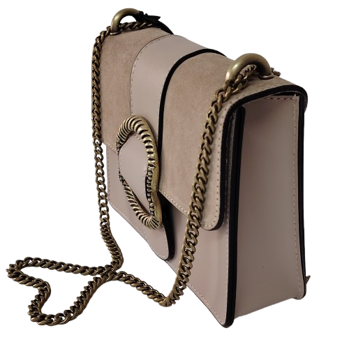 Geantă damă din piele naturală 390128, culoare maro taupe Geantă damă din piele naturală 390128, culoare maro taupe