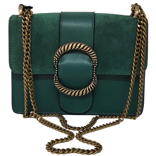 Geantă damă din piele naturală 390128, culoare verde